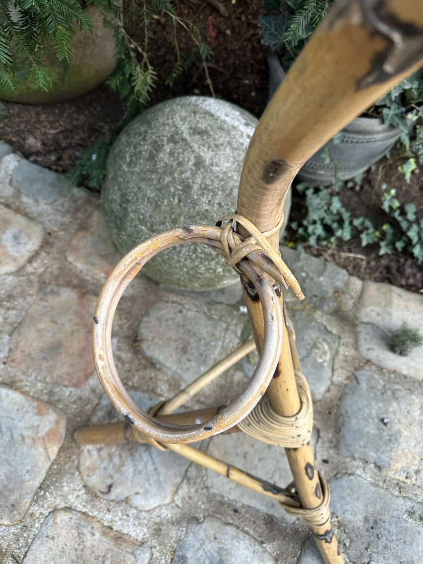 Porte Plantes Vintage - Rotin Et Bambou - Tête De Serpent 10 Porte Plantes Vintage - Rotin Et Bambou - Tête De Serpent – Image 8