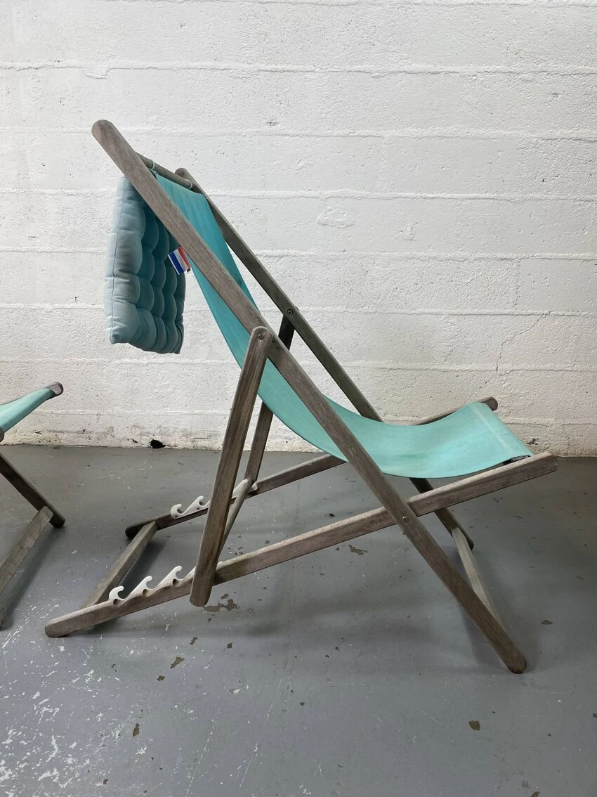 Lot De 2 Chaises Longues Bleues 8 Lot De 2 Chaises Longues Bleues – Image 6