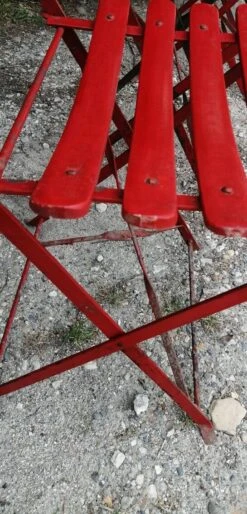 Lot De 4 Chaises De Jardin Terrasse Bistro ,guingette Pliantes Début XX ème Fer Et Bois -Jardin Fournitures Boutique 745bb8a3 b3e0 47c8 81d6 5cf0f2041a9f