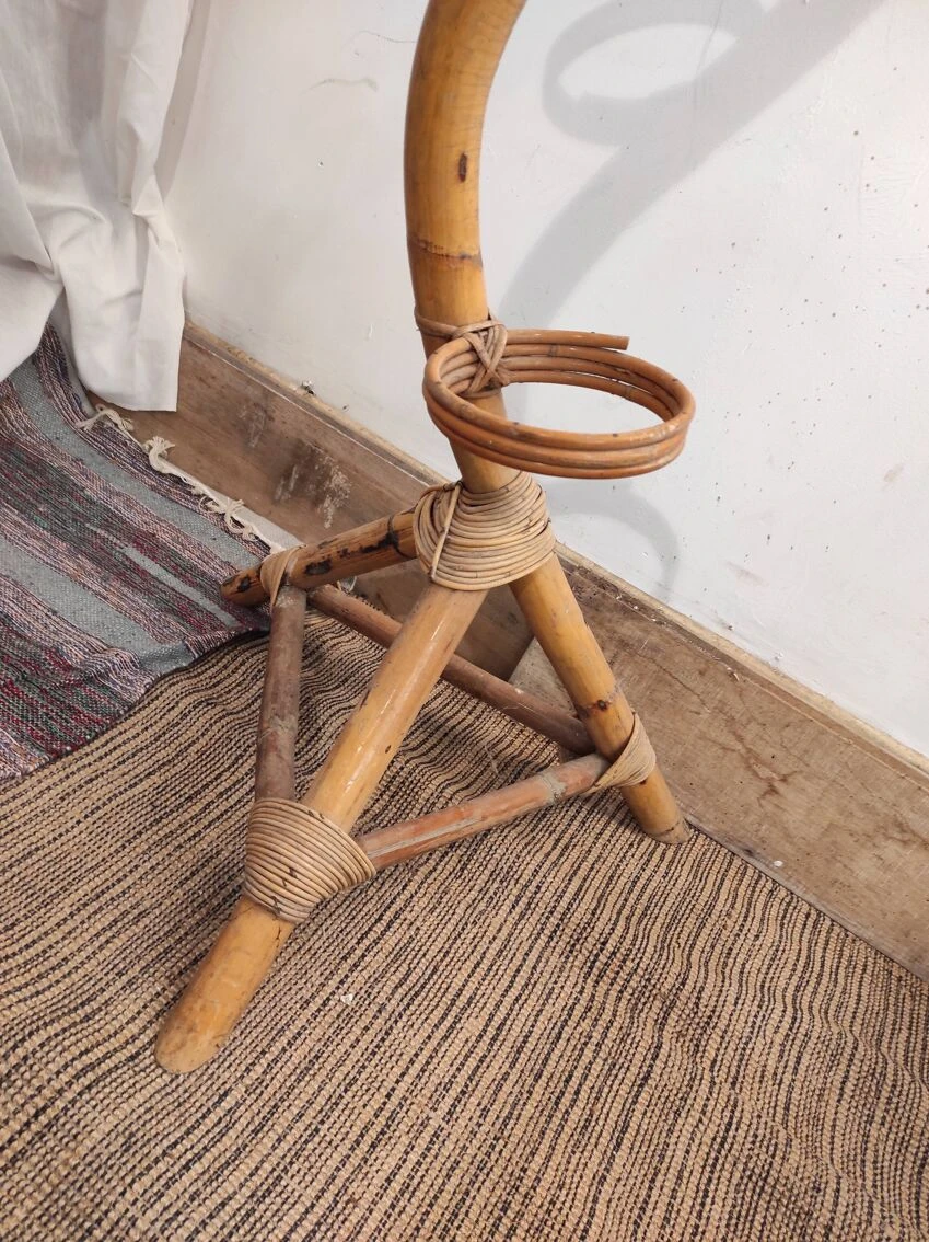 Porte-plante 1970 En Rotin 9 Porte-plante 1970 En Rotin – Image 7