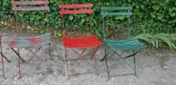 Lot De 4 Chaises De Jardin Terrasse Bistro ,guingette Pliantes Début XX ème Fer Et Bois -Jardin Fournitures Boutique 77bc8040 1740 4c52 b079 feef4c9485fb