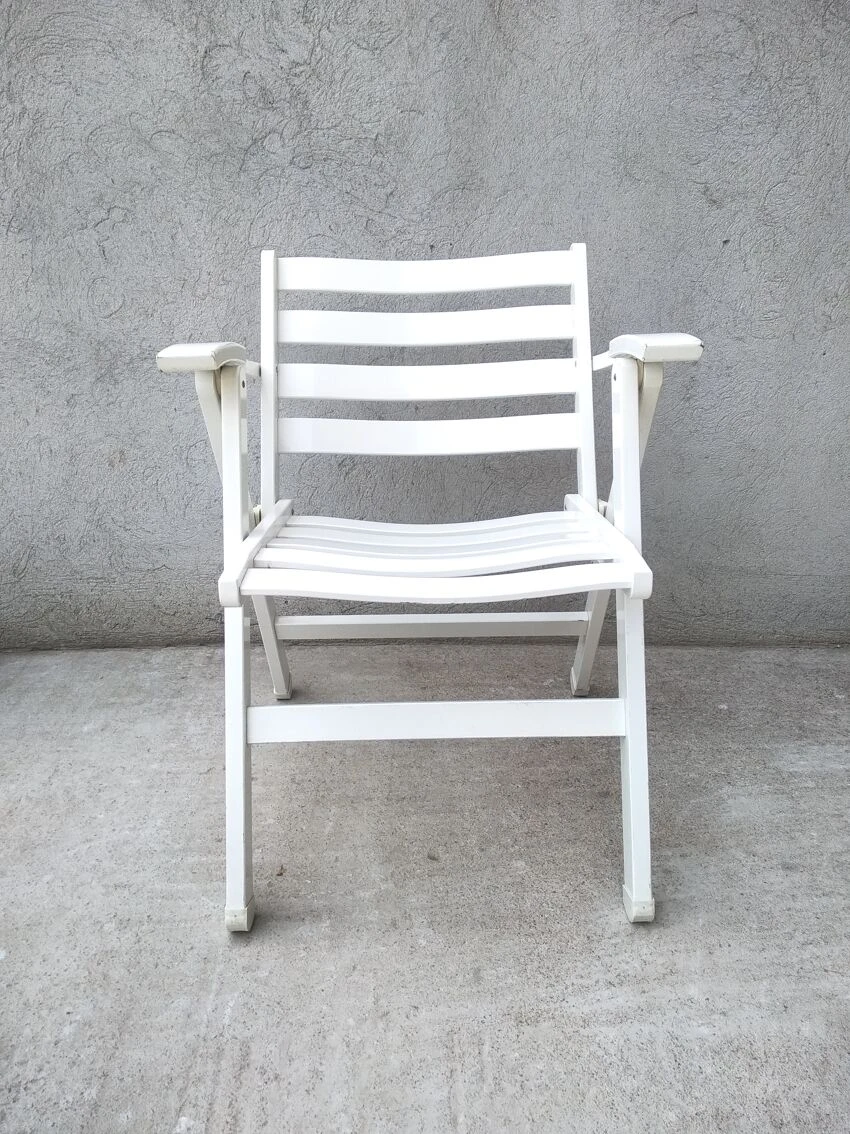 Fauteuils De Jardin Pliants En Bois Foppapedretti Vintage Italie 9 Fauteuils De Jardin Pliants En Bois Foppapedretti Vintage Italie – Image 7