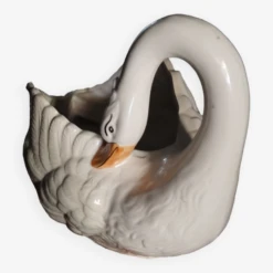 Cache-pot Cygne Vintage En Céramique, Italie