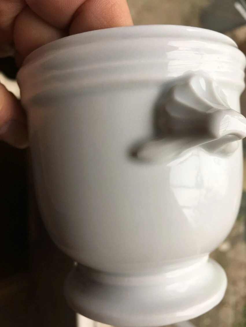 Cache Pot Moutardier Ou Saucière En Porcelaine Blanche 6 Cache Pot Moutardier Ou Saucière En Porcelaine Blanche – Image 4