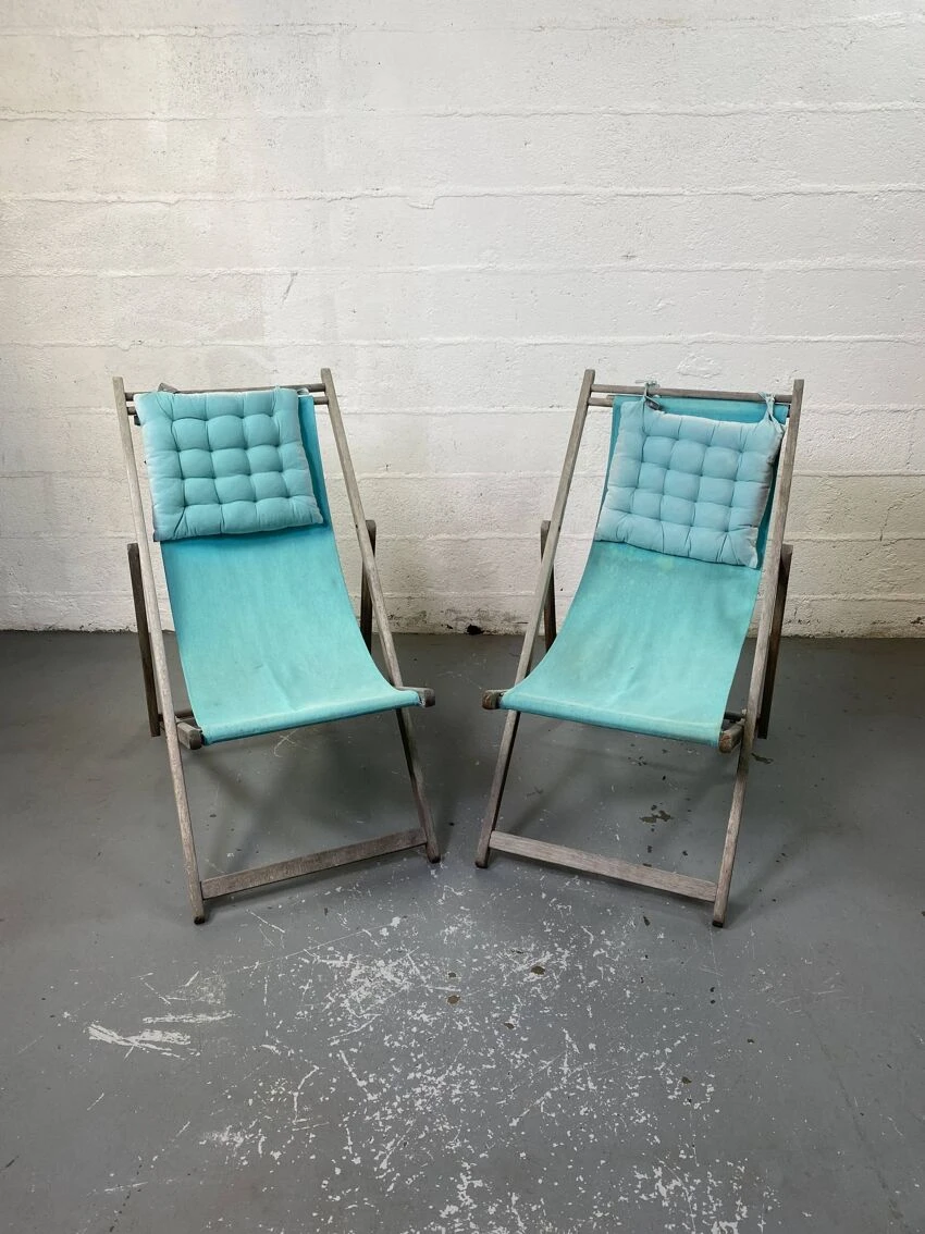 Lot De 2 Chaises Longues Bleues 5 Lot De 2 Chaises Longues Bleues – Image 3
