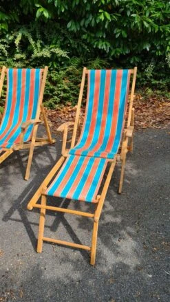 Paire D'anciennes Chiliennes / Chaises Longues / Fauteuil Transat -Jardin Fournitures Boutique 8251ea2c 6993 4432 91a9 ac82e6548169