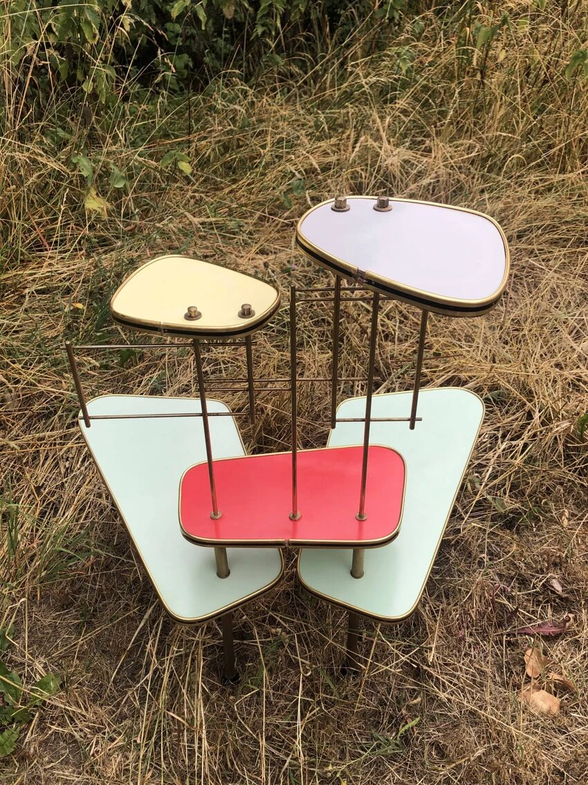 Porte Plante Sellette Table Guéridon Formica Années 60 16 Porte Plante Sellette Table Guéridon Formica Années 60 – Image 14