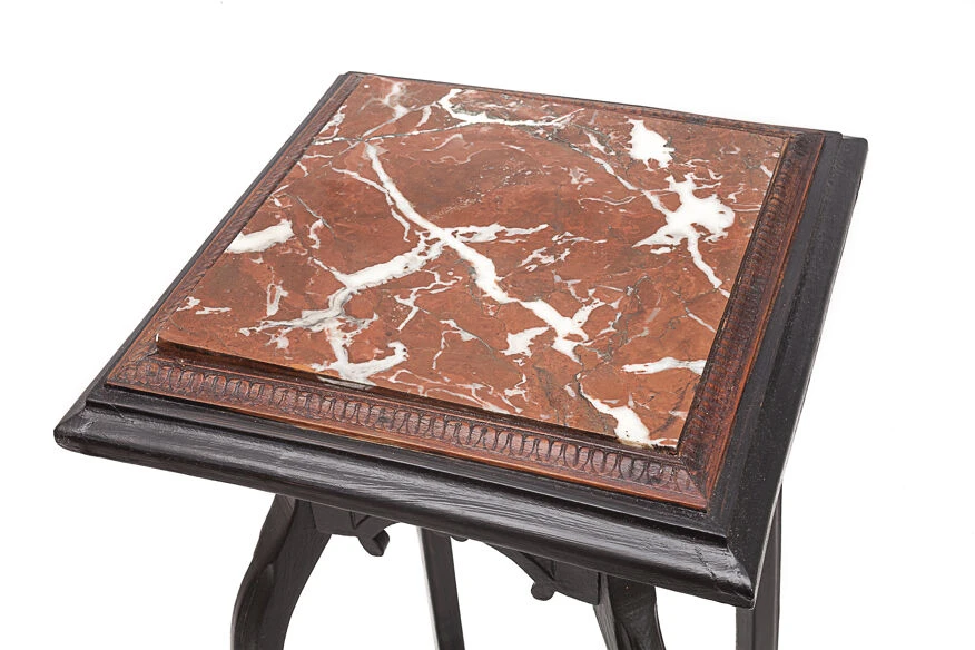 Sellette Noire Avec Plateau En Marbre 1900 5 Sellette Noire Avec Plateau En Marbre 1900 – Image 3