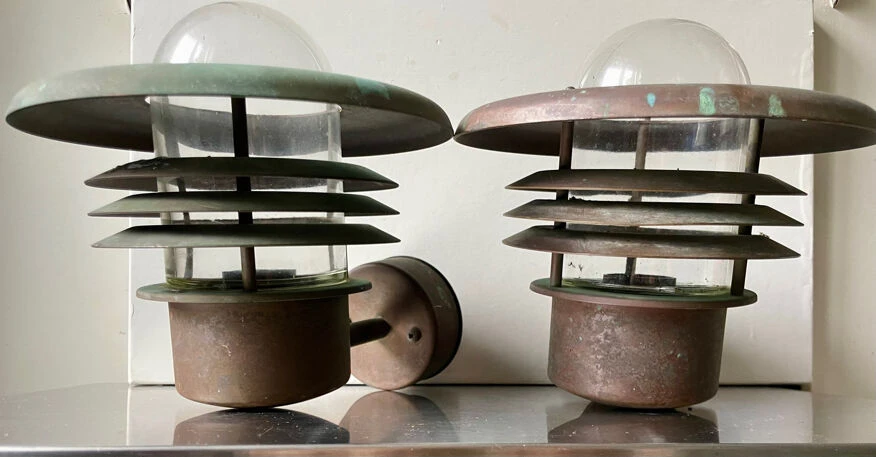 Paire D’appliques Murales Danoises Classiques En Cuivre 7 Paire D’appliques Murales Danoises Classiques En Cuivre – Image 5