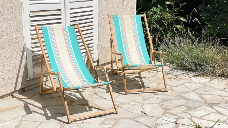 Transat Pliant En Bois Et Toile Vintage 15 Transat Pliant En Bois Et Toile Vintage – Image 13