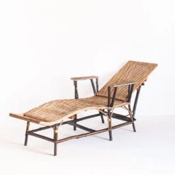 Chaise Longue En Bois Cannage Et Osier France Années 1950 -Jardin Fournitures Boutique 8f7077e0 e587 448a 8705 e088ef1c9211