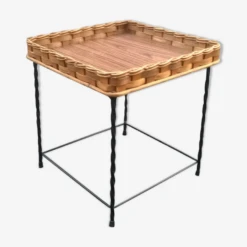 Porte Plante Osier Et Métal 1960