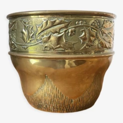 Cache-pot En Laiton Décor Noel Années 70-80