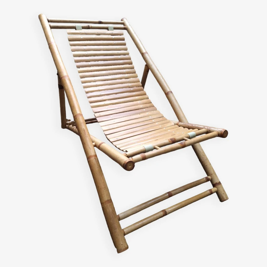 Chaise Longue En Bambou Vintage 3 Chaise Longue En Bambou Vintage