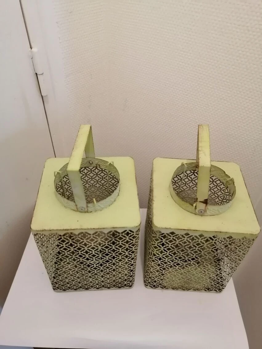 Paires De Lanterne En Metal Avec Bougies De Jardin 4 Paires De Lanterne En Metal Avec Bougies De Jardin – Image 2