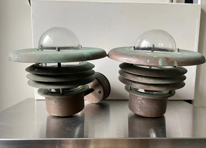 Paire D’appliques Murales Danoises Classiques En Cuivre 4 Paire D’appliques Murales Danoises Classiques En Cuivre – Image 2