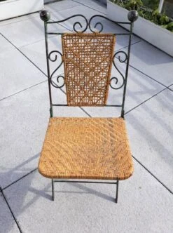 Paire De Chaises Pliables En Fer Forgé Et Rotin -Jardin Fournitures Boutique 937ffae4 2520 4bc1 b572 71cb3a86d0fe