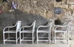 Ensemble De 4 Fauteuils De Jardin Hugonet En Plastique Blanc - Made In France Design 1970 -Jardin Fournitures Boutique 97072404 a246 460c 991c 5d13d476e51d