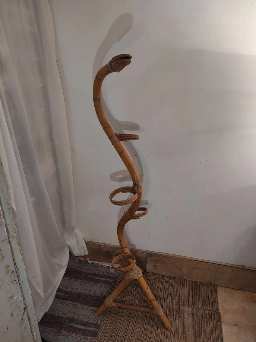 Porte-plante 1970 En Rotin 5 Porte-plante 1970 En Rotin – Image 3