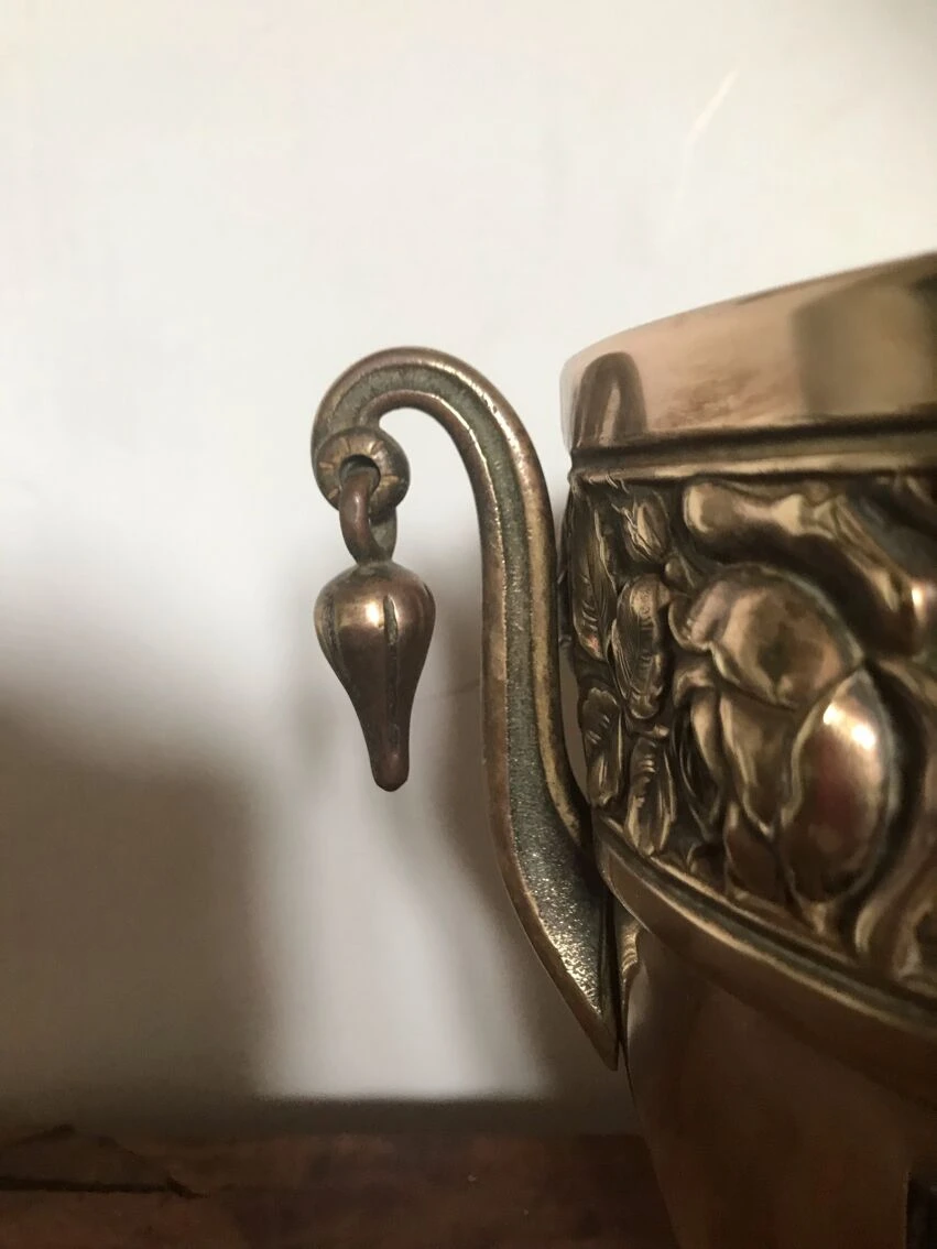 Lot De 3 Cache-pots Et Jardinière Art Déco En Laiton 12 Lot De 3 Cache-pots Et Jardinière Art Déco En Laiton – Image 10