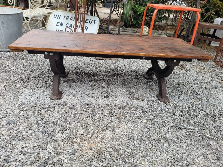 Banc Ou Table Basse De Jardin Piètements En Fonte 150×56cms 8 Banc Ou Table Basse De Jardin Piètements En Fonte 150×56cms – Image 6