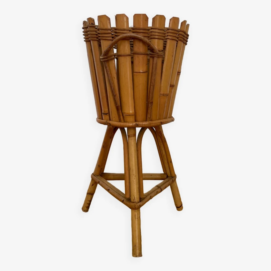 Jardinière Sur Pied Vintage En Bambou Et Rotin 3 Jardinière Sur Pied Vintage En Bambou Et Rotin