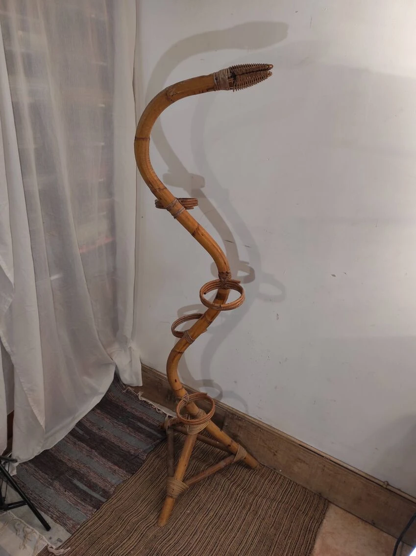 Porte-plante 1970 En Rotin 11 Porte-plante 1970 En Rotin – Image 9