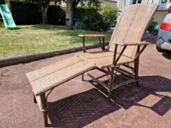 Chaise Longue En Rotin/osier Et Bois - Années 1940/50 -Jardin Fournitures Boutique a0d5bc0c f9b9 4f67 8f05 b1534560e566