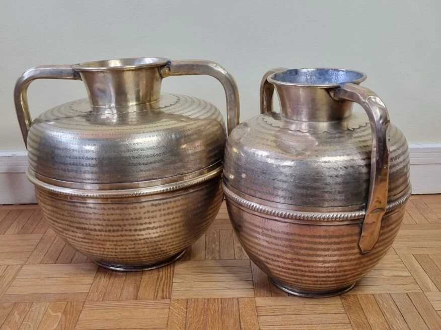 Paire De Jarres En Laiton à Double Anses Artisanat Marocain 8 Paire De Jarres En Laiton à Double Anses Artisanat Marocain – Image 6