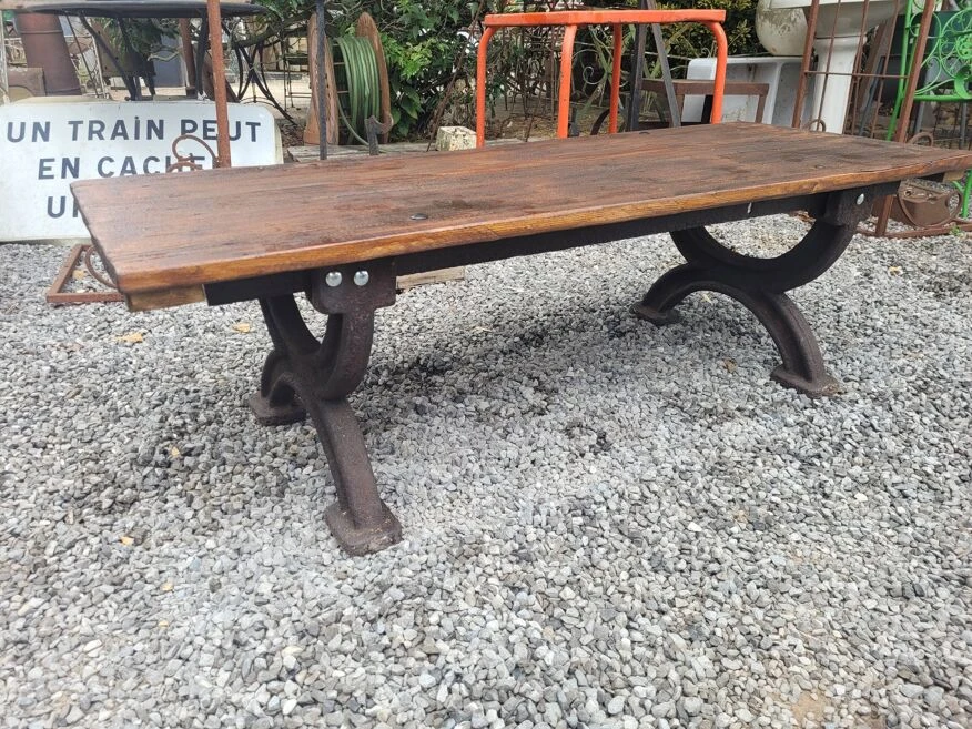 Banc Ou Table Basse De Jardin Piètements En Fonte 150×56cms 18 Banc Ou Table Basse De Jardin Piètements En Fonte 150×56cms – Image 16