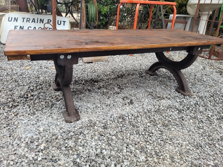 Banc Ou Table Basse De Jardin Piètements En Fonte 150×56cms 11 Banc Ou Table Basse De Jardin Piètements En Fonte 150×56cms – Image 9