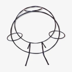 Porte Plante En Fer Forgé Noir, Vintage Années 60