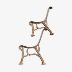 Ancienne Paire De Pieds De Banc De Jardin En Fonte