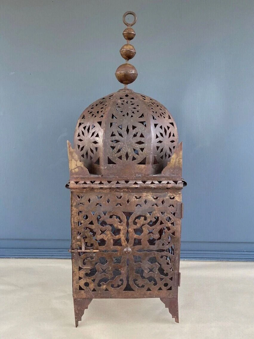 Lanterne Orientale En Métal Ajourée XXeme 15 Lanterne Orientale En Métal Ajourée XXeme – Image 13