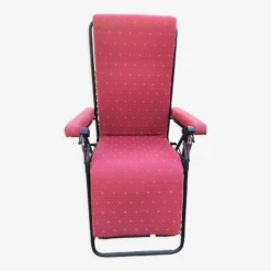 Chaise Longue Relax En Métal Et Matelas De Tissus Année 80