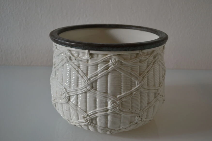 Cache Pot Vintage Céramique à L'imitation De L'osier 6 Cache Pot Vintage Céramique à L'imitation De L'osier – Image 4