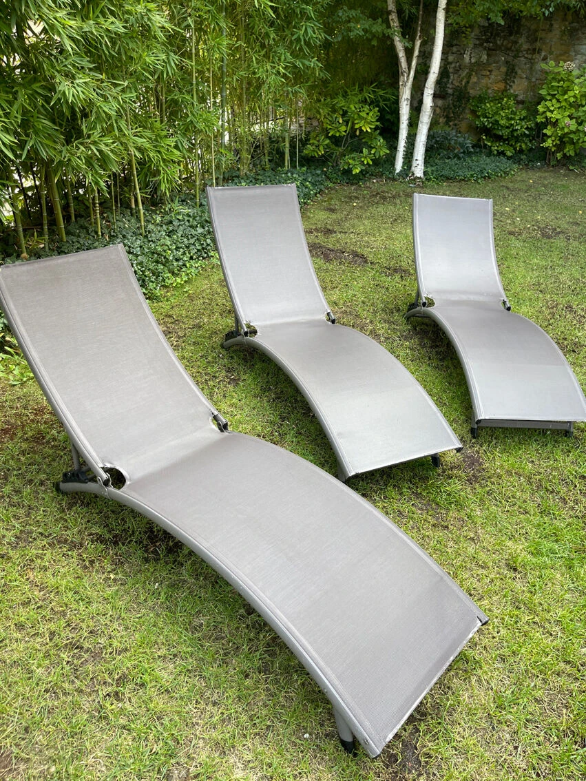 Lot De 3 Chaises Longues De Jardin 4 Lot De 3 Chaises Longues De Jardin – Image 2