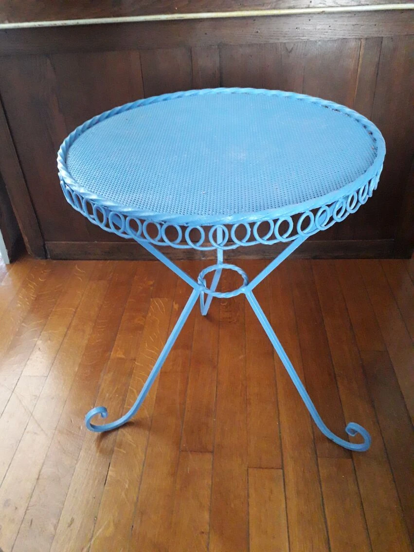 Table Vintage Circulaire En Fer Forgé 4 Table Vintage Circulaire En Fer Forgé – Image 2