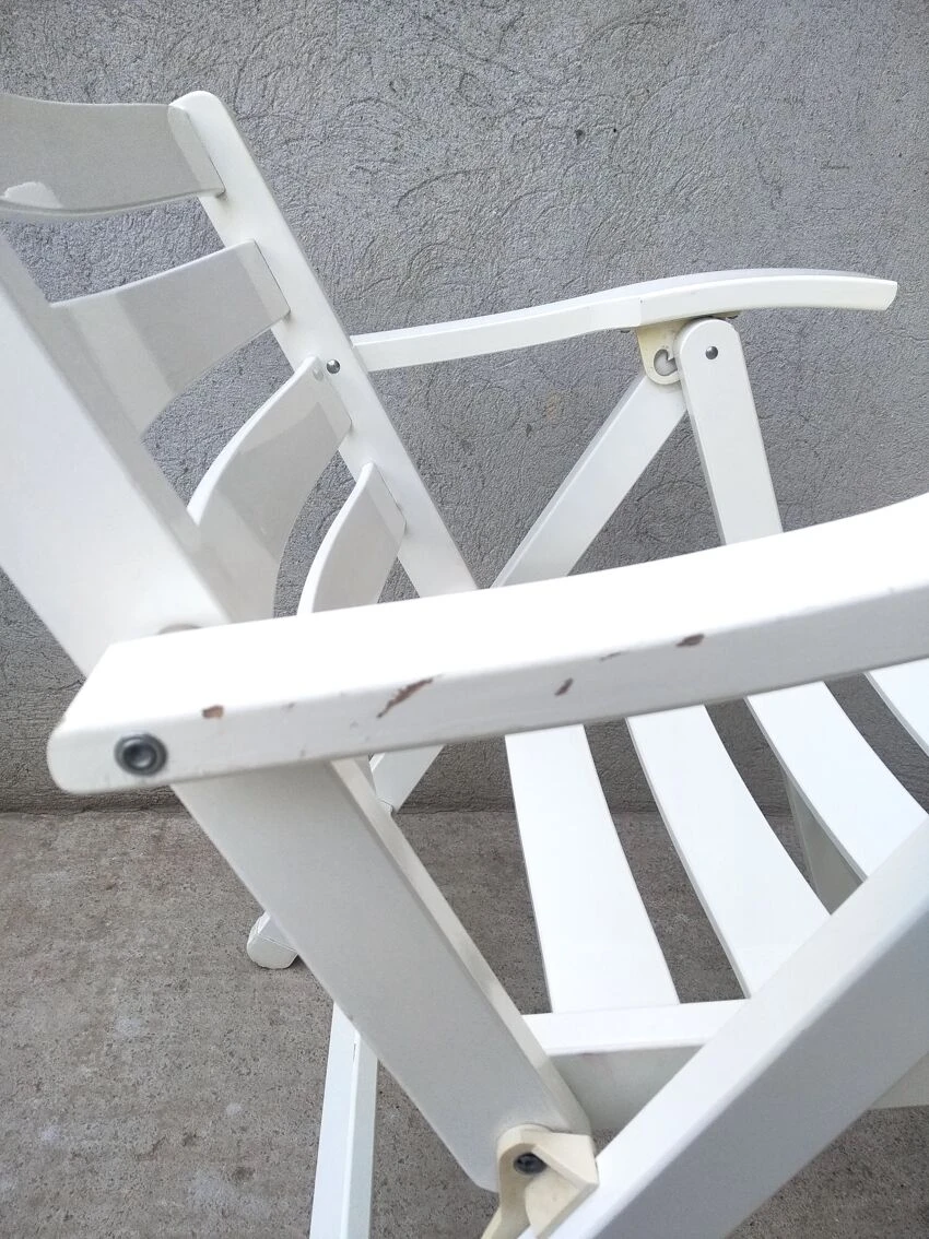 Fauteuils De Jardin Pliants En Bois Foppapedretti Vintage Italie 13 Fauteuils De Jardin Pliants En Bois Foppapedretti Vintage Italie – Image 11