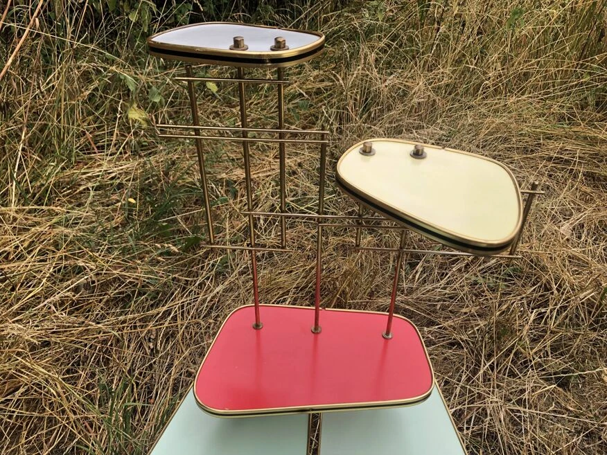 Porte Plante Sellette Table Guéridon Formica Années 60 9 Porte Plante Sellette Table Guéridon Formica Années 60 – Image 7