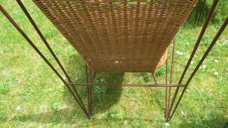 Ensemble De 4 Chaises De Jardin En Rotin Et Fer Par Frederick Weinberg, États-Unis Années 1950 21 Ensemble De 4 Chaises De Jardin En Rotin Et Fer Par Frederick Weinberg, États-Unis Années 1950 – Image 19