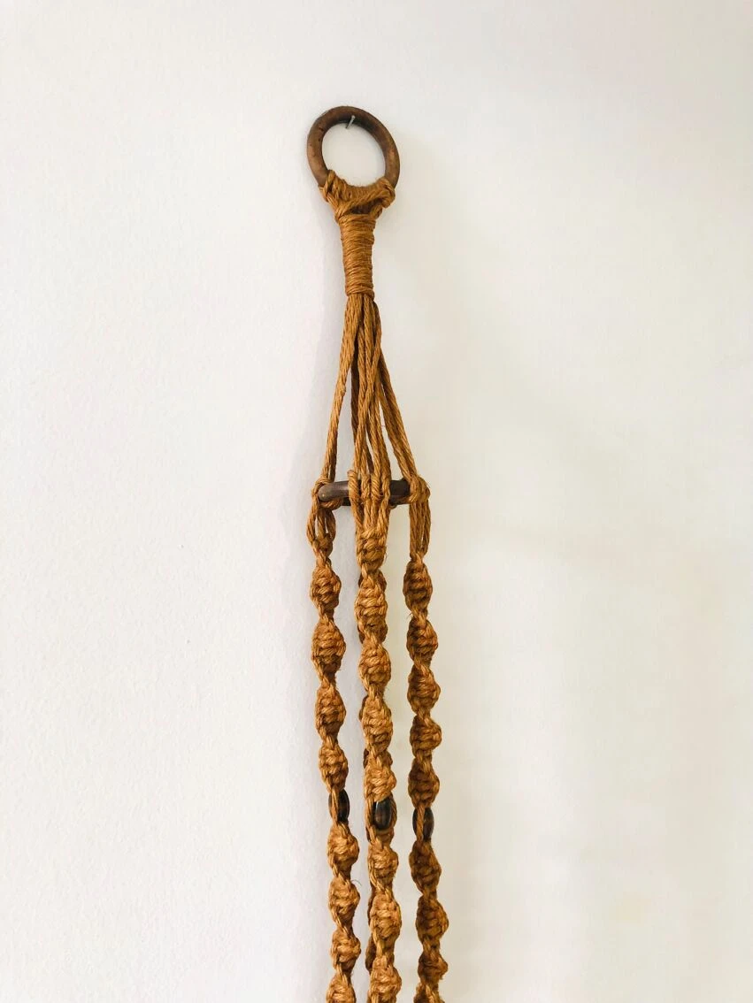 Suspension Porte-plante En Corde Tressée Et Perles 9 Suspension Porte-plante En Corde Tressée Et Perles – Image 7