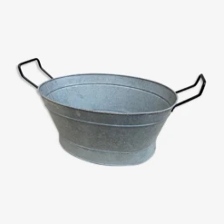 Bassine Lessiveuse Galvanisé Zinc Baignoire Vintage Bac à Fleurs