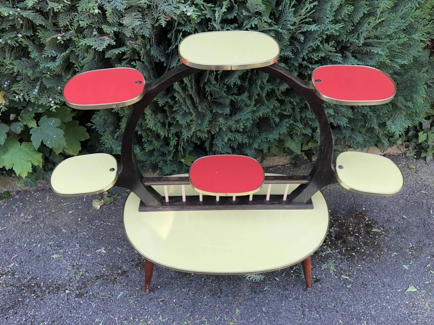 Porte Plante Présentoir Table D’appoint Formica Années 60 6 Porte Plante Présentoir Table D’appoint Formica Années 60 – Image 4