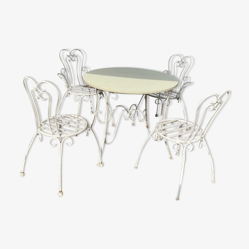 Salon De Jardin Fer Forgé Années 50 Allemagne Blanc Et Formica 3 Salon De Jardin Fer Forgé Années 50 Allemagne Blanc Et Formica