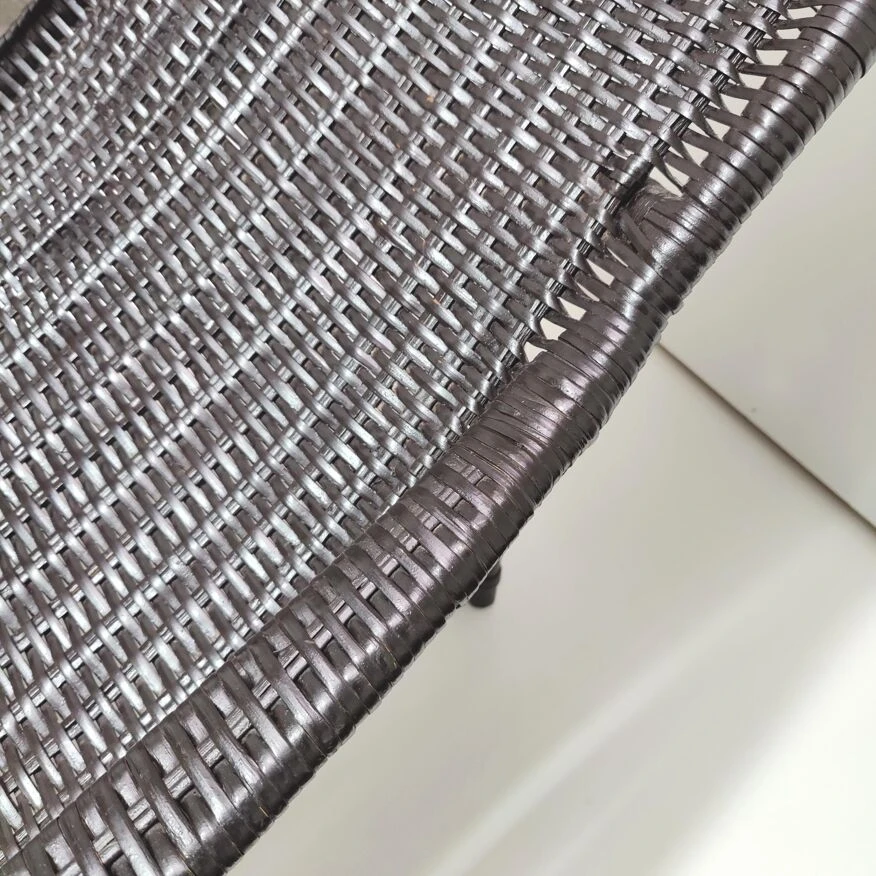 Chaise Longue Transat Vintage En Rotin Noir 9 Chaise Longue Transat Vintage En Rotin Noir – Image 7