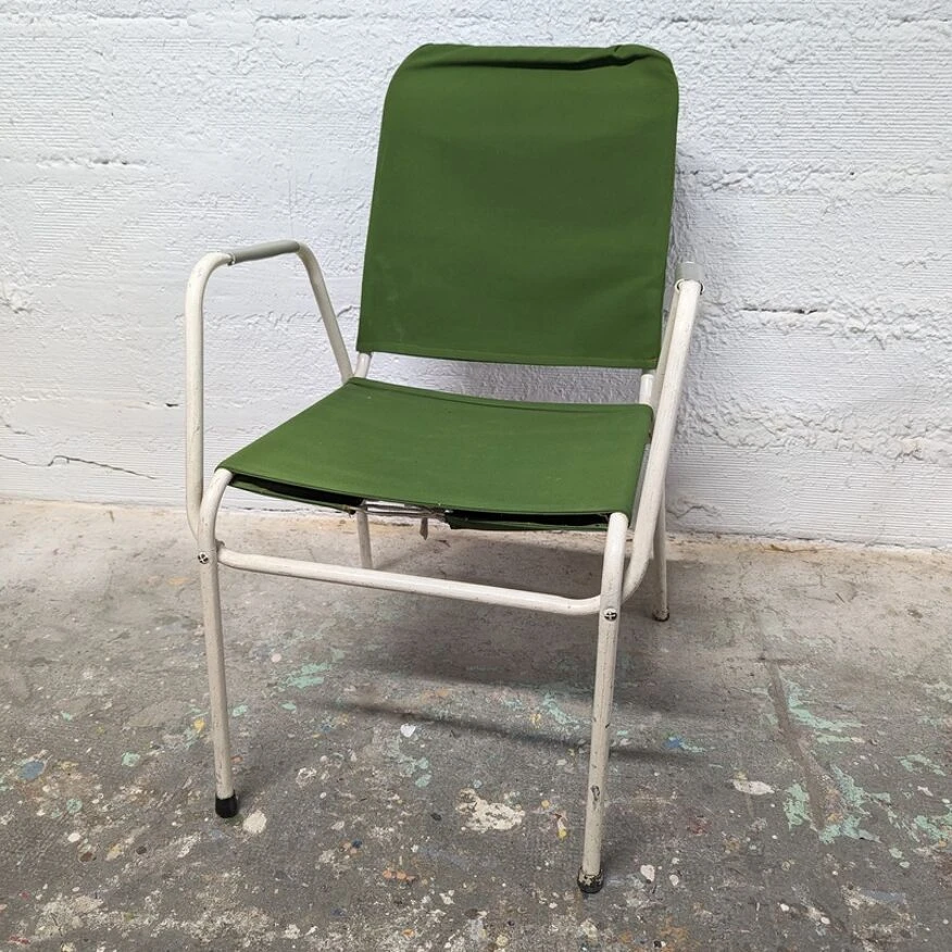 Fauteuil Vintage Métal Et Tissu 4 Fauteuil Vintage Métal Et Tissu – Image 2