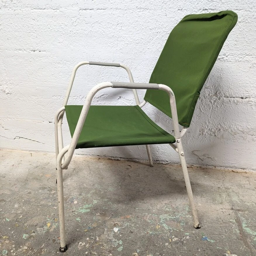 Fauteuil Vintage Métal Et Tissu 5 Fauteuil Vintage Métal Et Tissu – Image 3