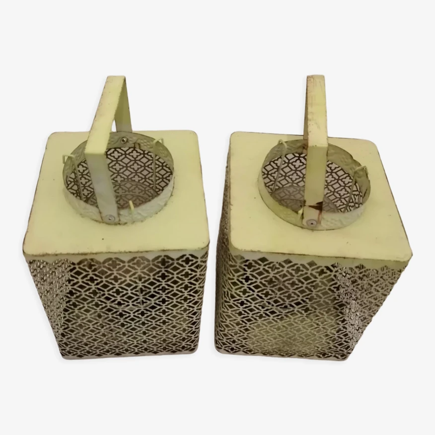 Paires De Lanterne En Metal Avec Bougies De Jardin 3 Paires De Lanterne En Metal Avec Bougies De Jardin