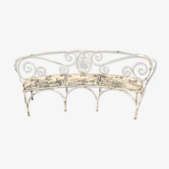Banc Semi-circulaire En Fer Forgé, Années 1950